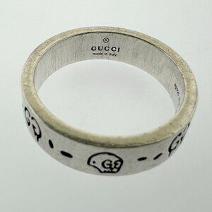 Gucci 925 Sterling Silver Ghost Ring Band - Size 10.5